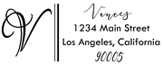 Double lines Letter V Monogram Stamp Sample